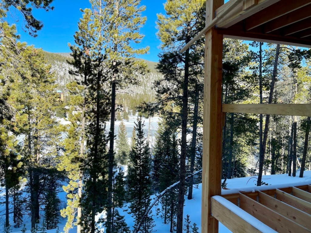 winter in keystone lake view